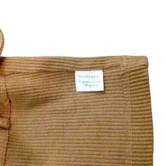 Raised by Water Brown Ribbed Bandeau Crop Top Stretch Fabric Size XS - Picture 5 of 5